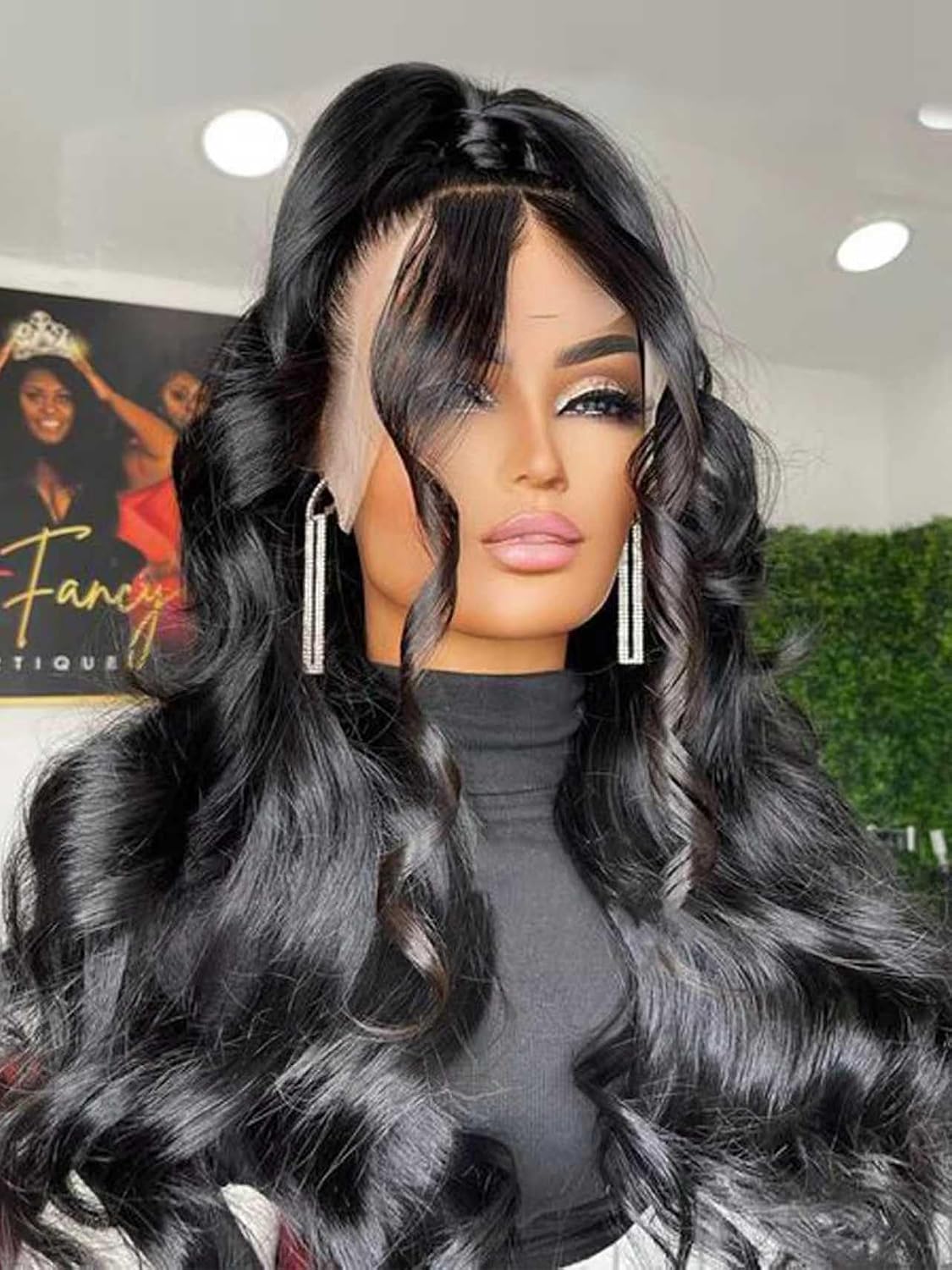 Fongly Pelucas de Cabello Humano Ondulado con Encaje Frontal 13x6 P...