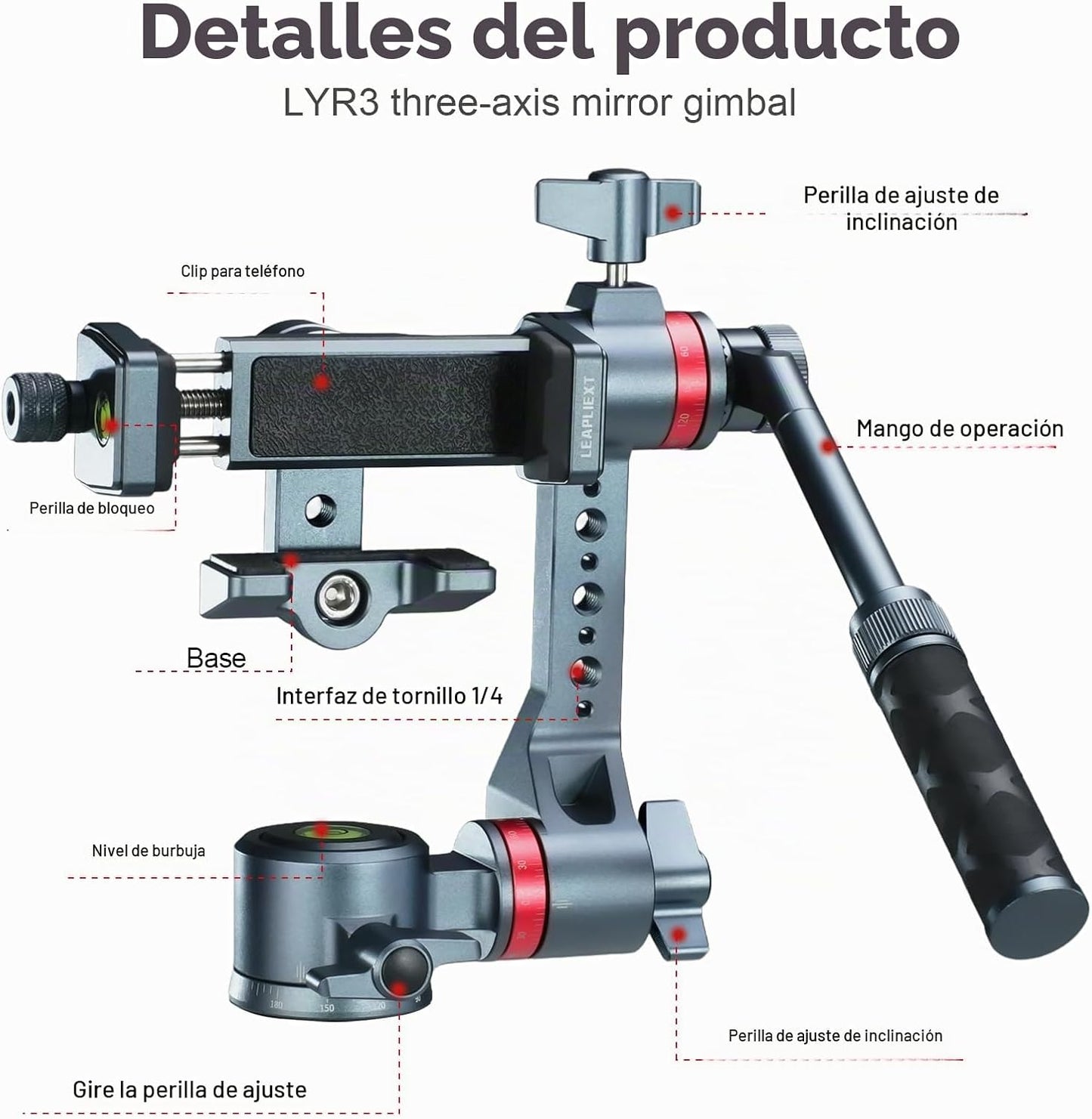 LEAPLIEXT Soporte de teléfono para trípode, soporte de teléfono de...
