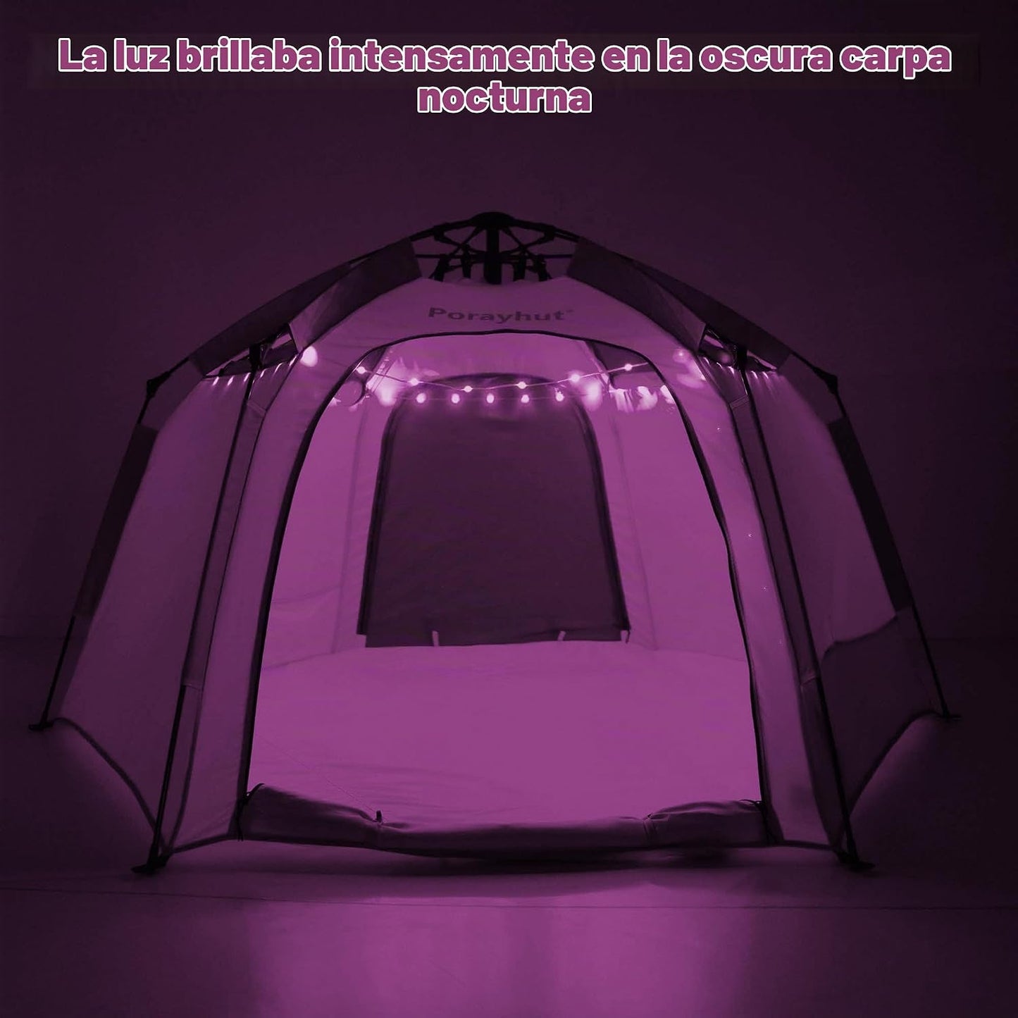 Tienda de campaña hexagonal portátil para niños con tira de luces L...