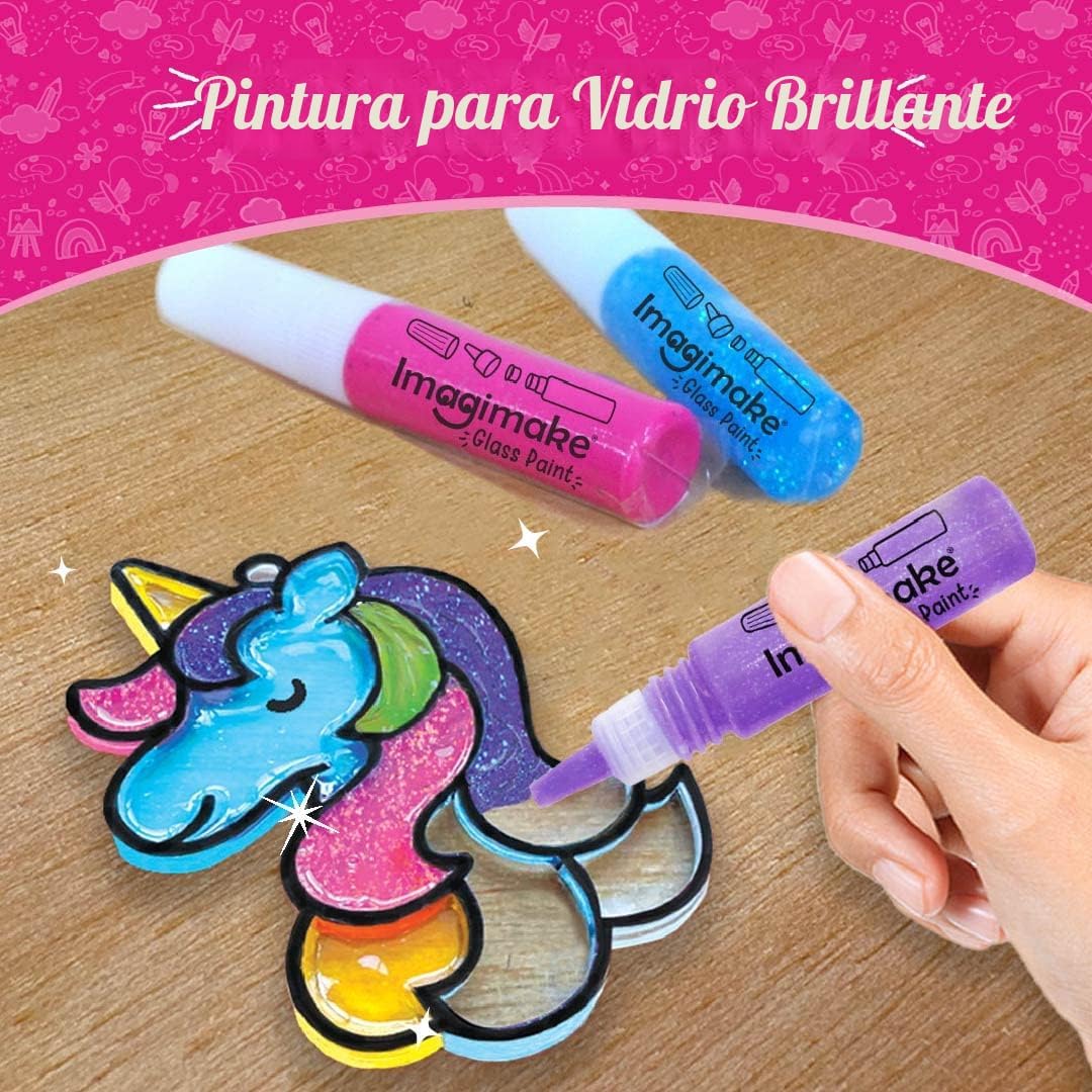 Imagimake - Arte de ventana - Princesa, sirena, unicornio 32 piezas...