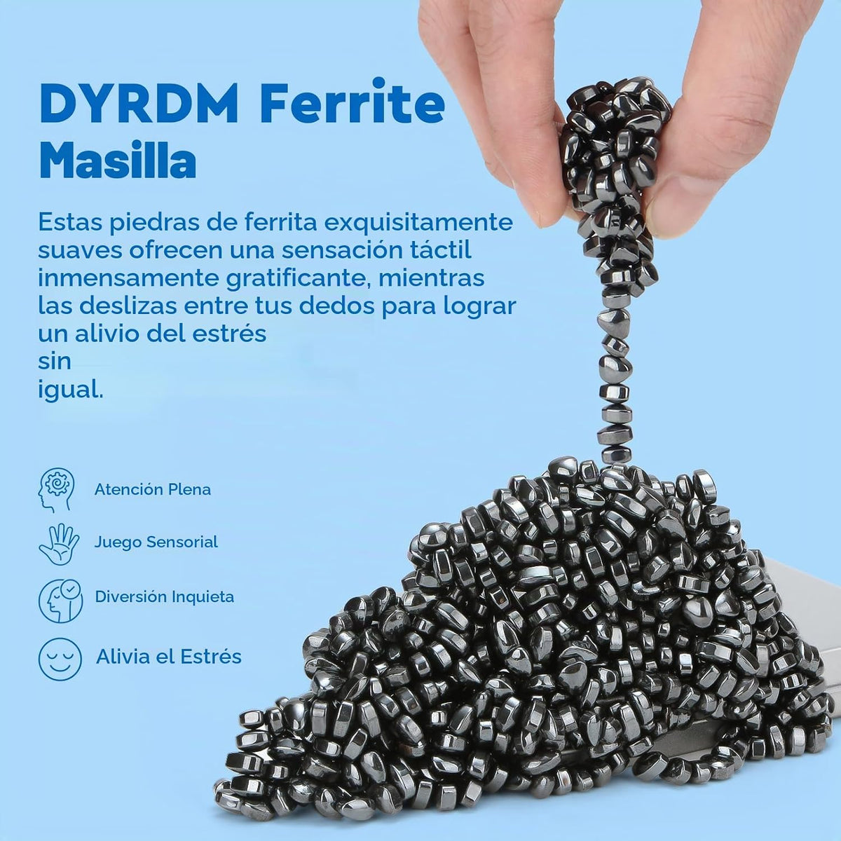 DYRDM Masilla de ferrita 500+ negra, accesorio de escritorio para a...