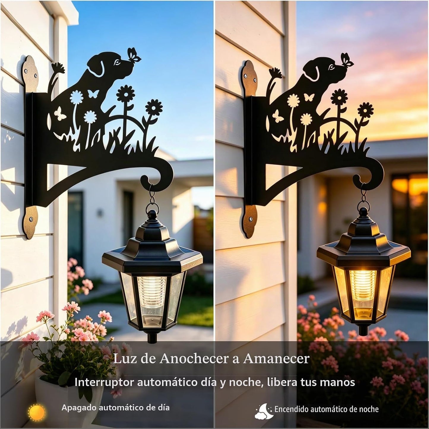 VOOKRY Faroles solares de pared para exteriores, impermeables, paqu...