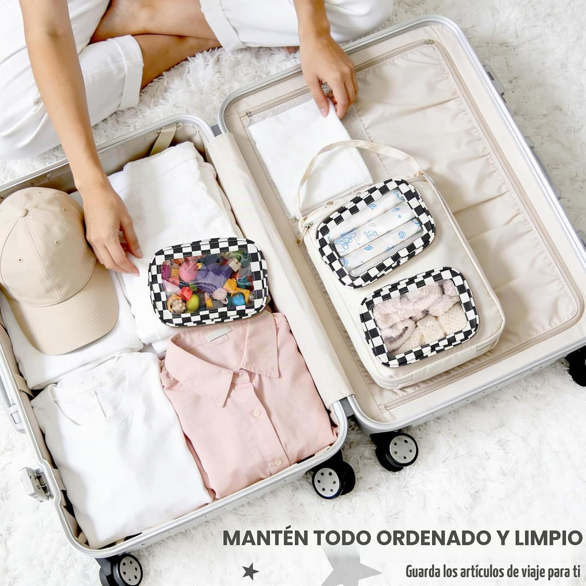 YOPCDJ Bolsa de aseo transparente de 3 piezas, aprobada por la TSA,...