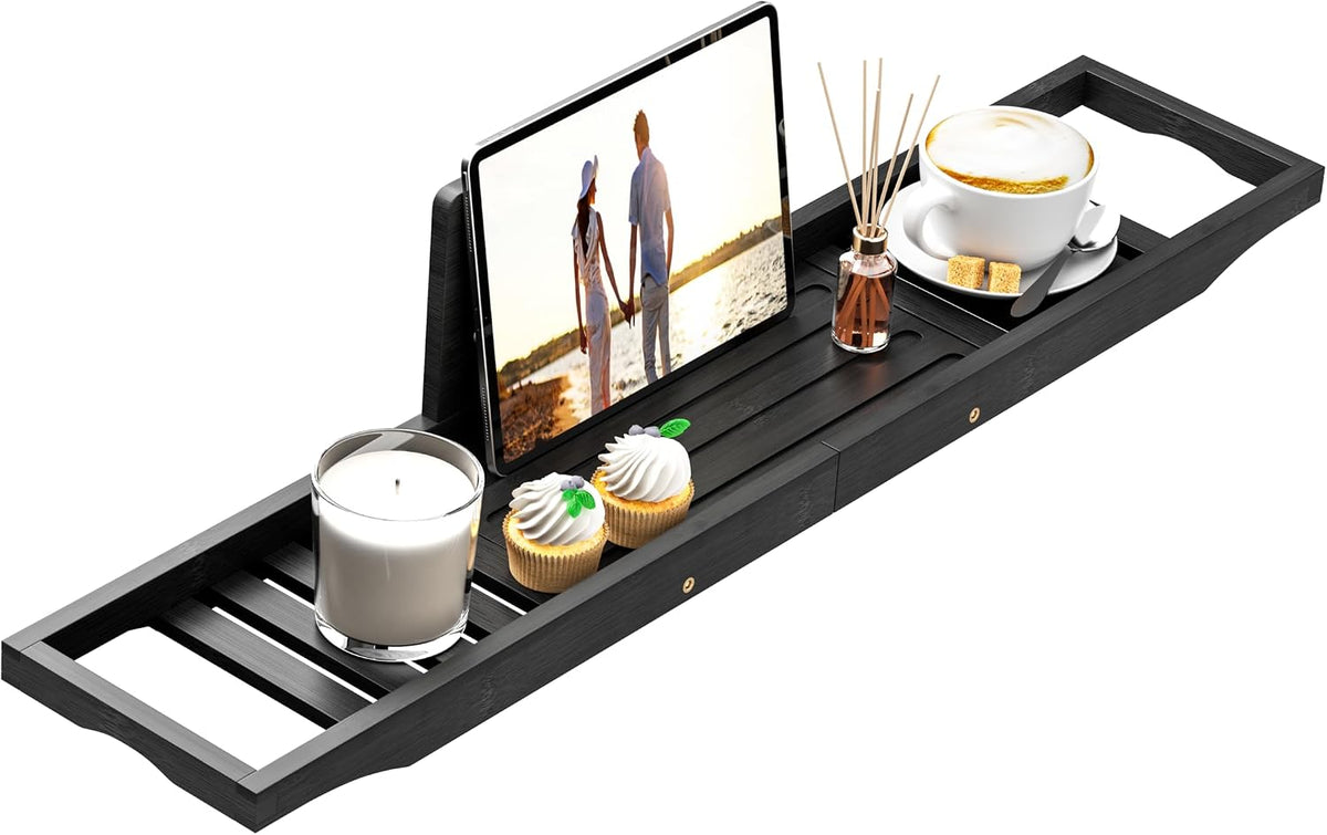 Bandeja de bañera negra - Bandeja de baño negra - Bandeja de mesa d...