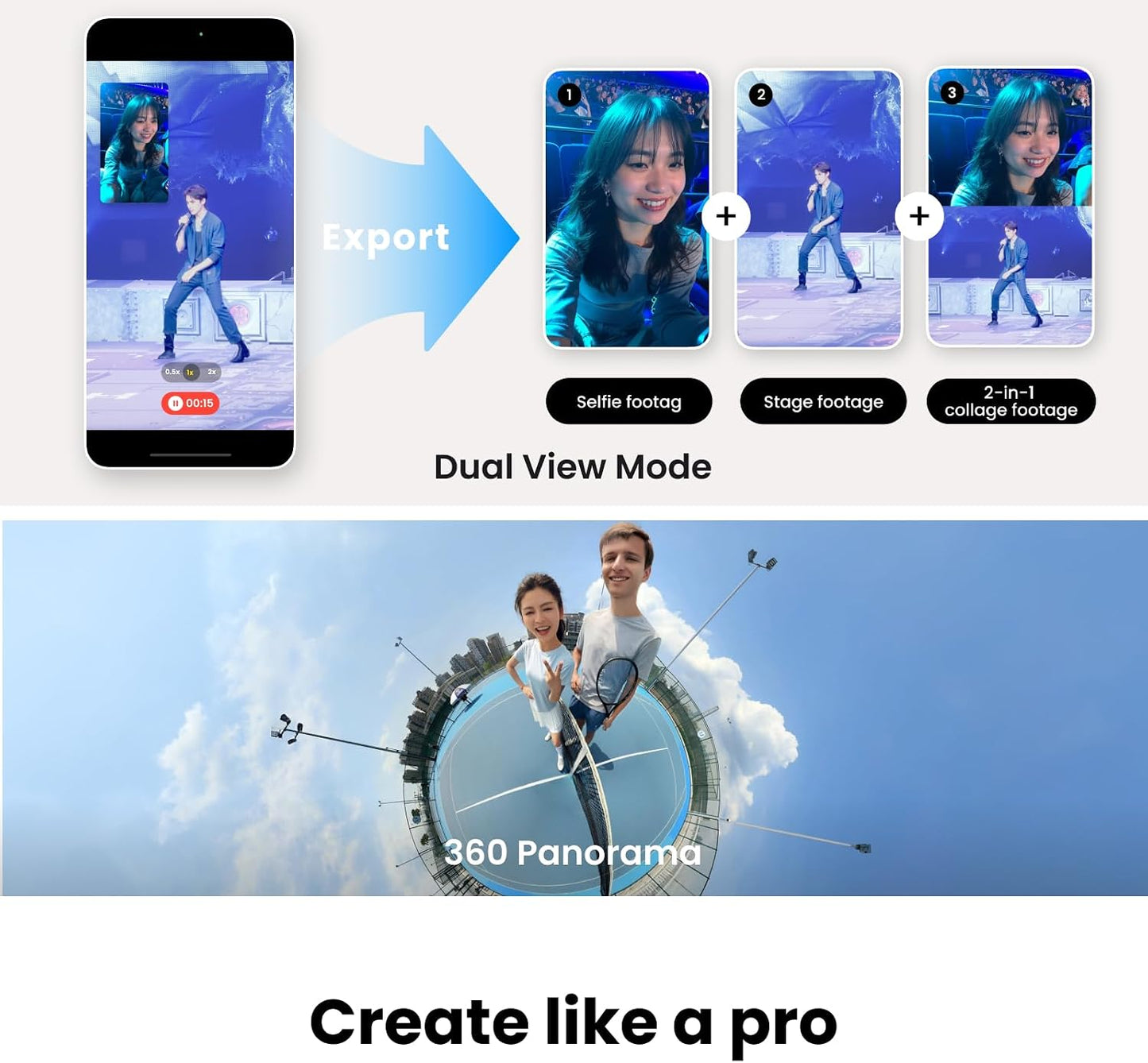 Insta360 Flow 2 Pro AI Tracker Bundle Blanco - El primer estabiliza...