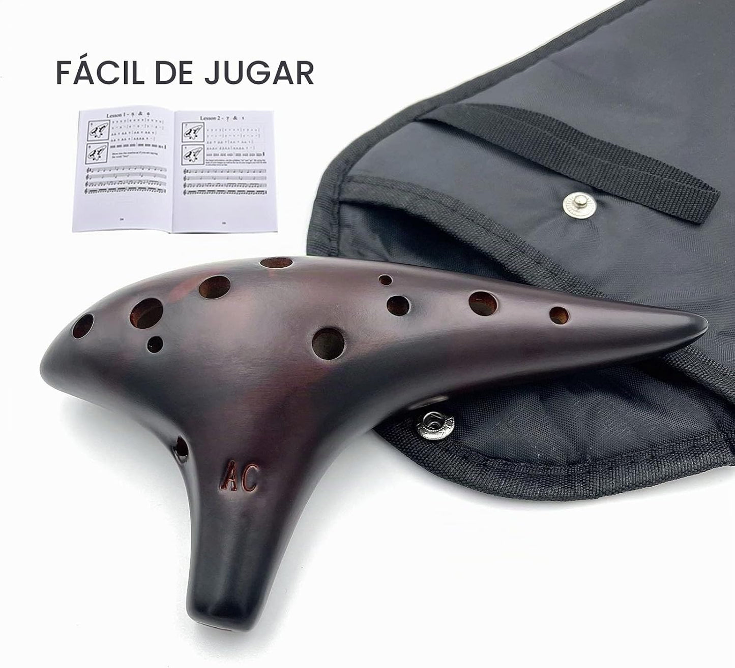 Ocarina de 12 agujeros Alto C de paja, cerámica ahumada, piccolo, i...