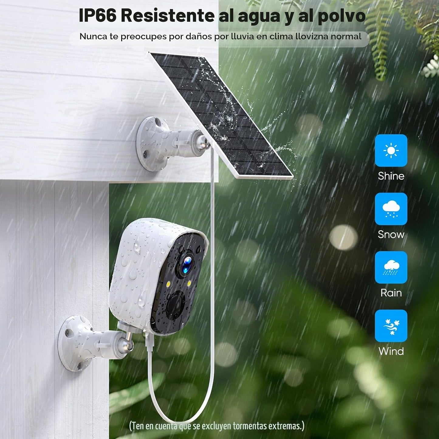 Poyasilon Paquete de 2 cámaras solares de seguridad inalámbricas pa...