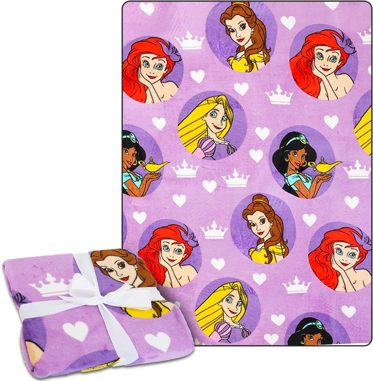 Juego de manta polar de princesas de Disney – Paquete con manta sua...