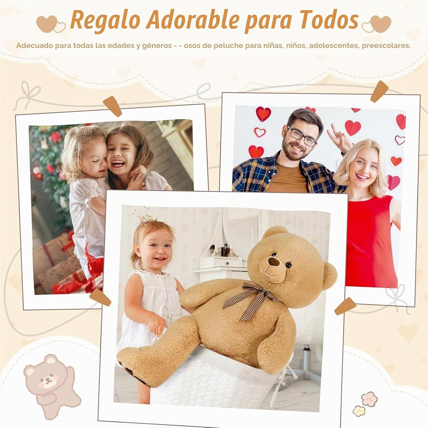 Tezituor Oso de peluche gigante de 43 pulgadas, oso de peluche gran...