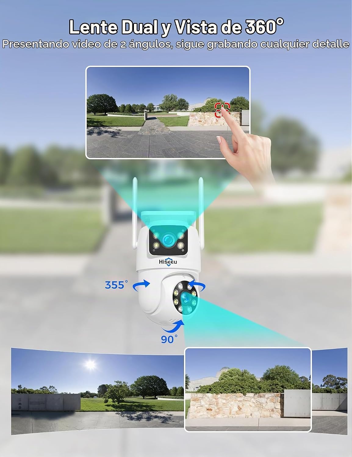 Cámaras de seguridad inalámbricas Hiseeu al aire libre, WiFi Pro de...