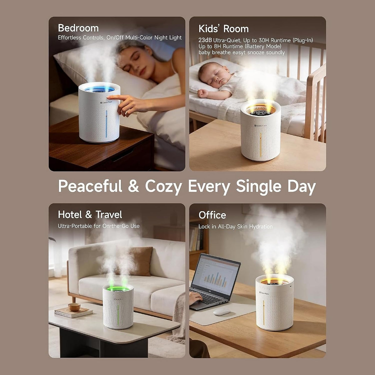 Humidificador de niebla fría Space Player para dormitorio, humidifi...