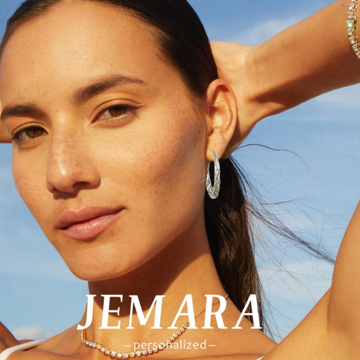 JEMARA Pendientes de Aro de Plata para Mujer a la Moda Hipoalergéni...