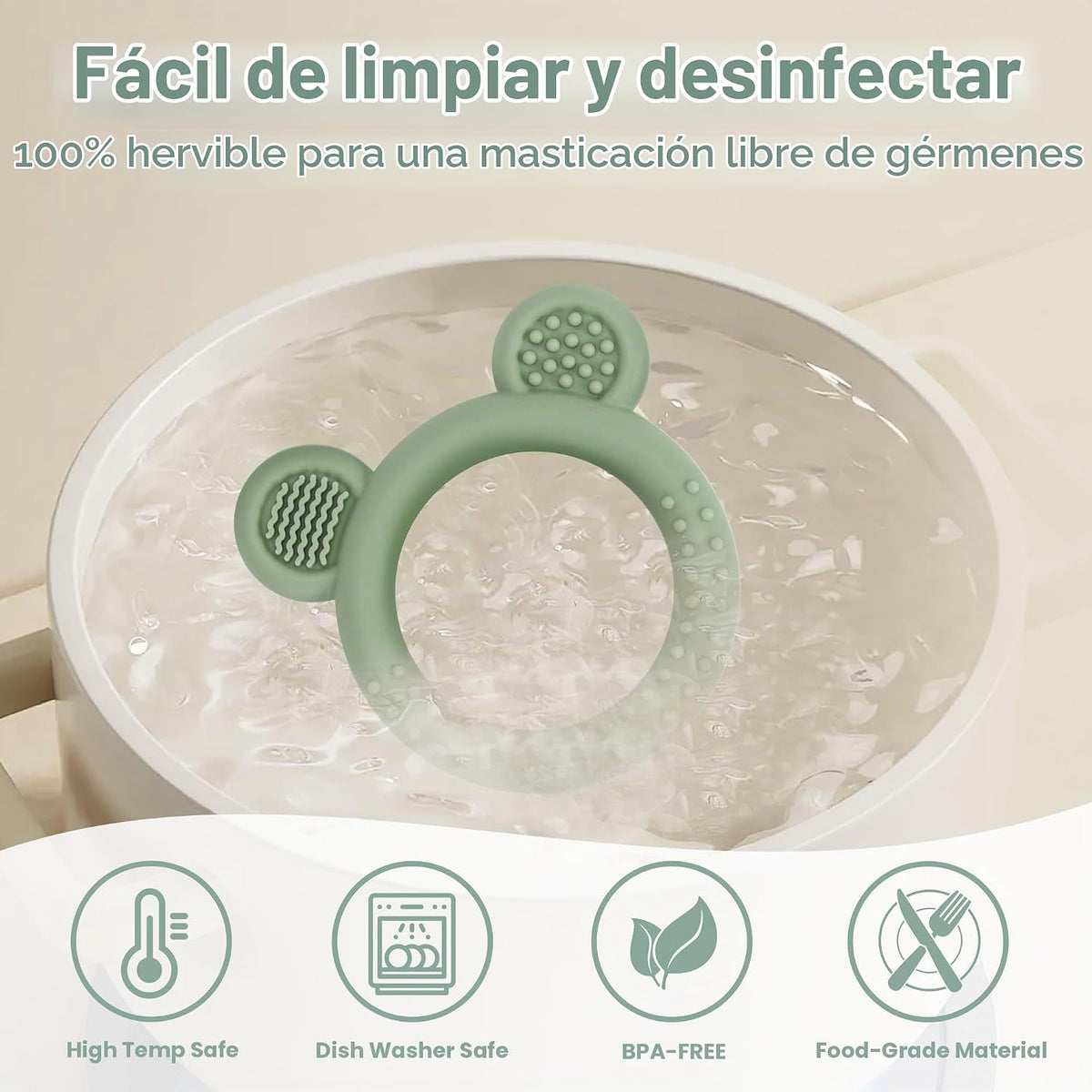 Eascrozn Paquete de 3 Juguetes de Dentición para Bebés, Mordedores...
