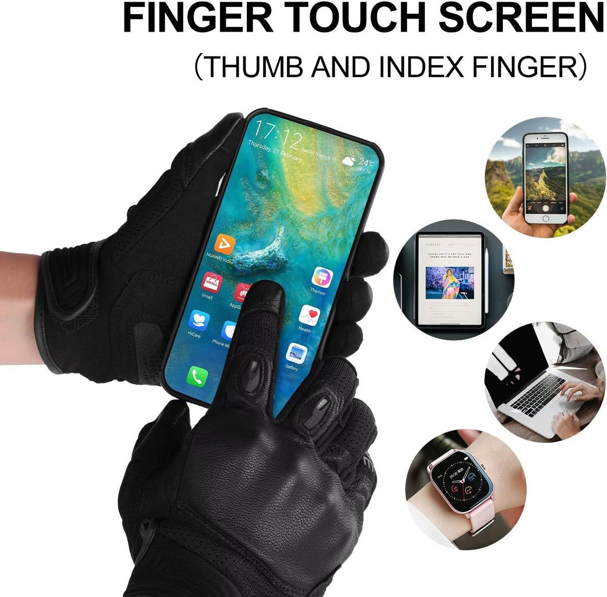 INBIKE Guantes de motocicleta para hombres y mujeres, costuras de c...
