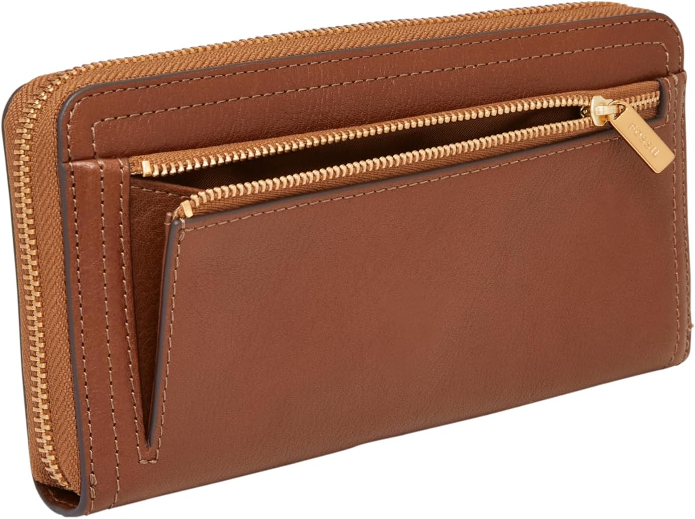 Fossil Logan RFID - Cartera de piel con cierre de cremallera para m...