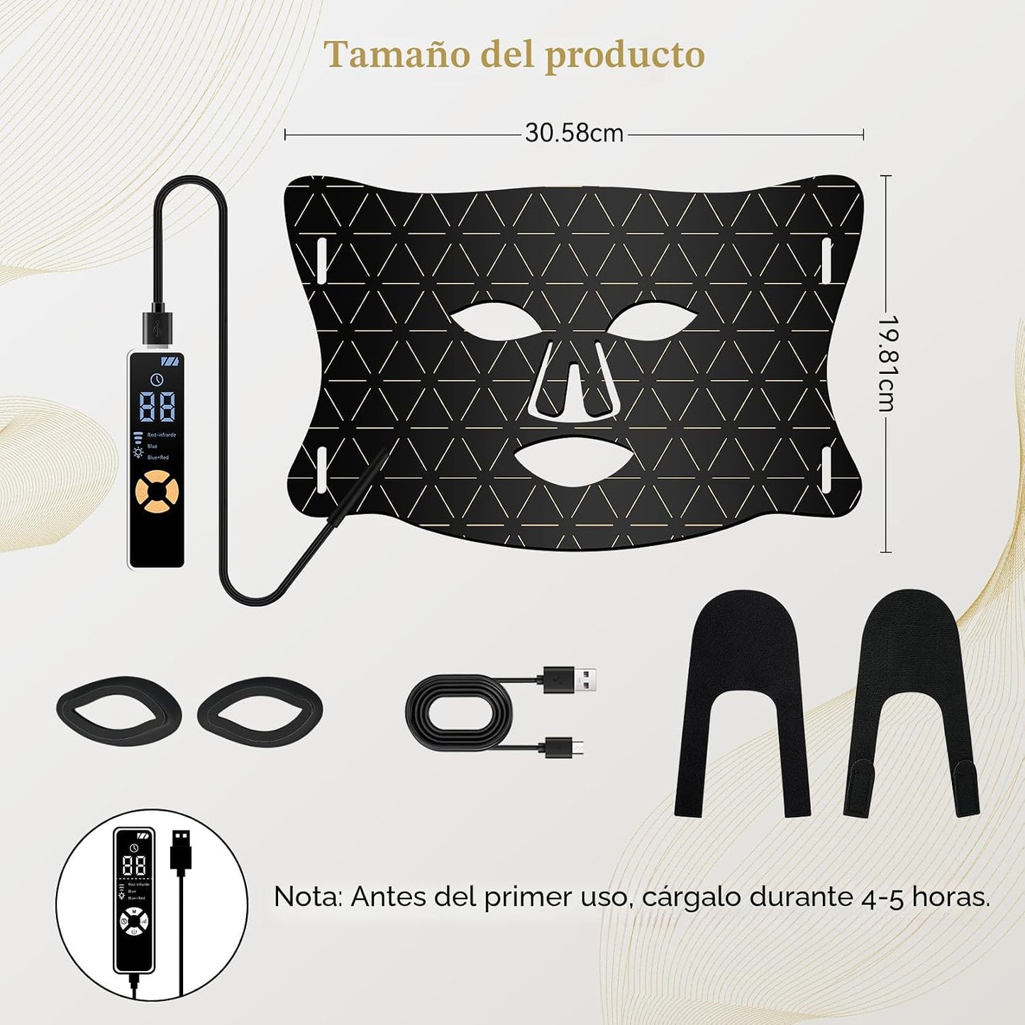Máscara de terapia de luz roja para cara, terapia de luz de máscara...