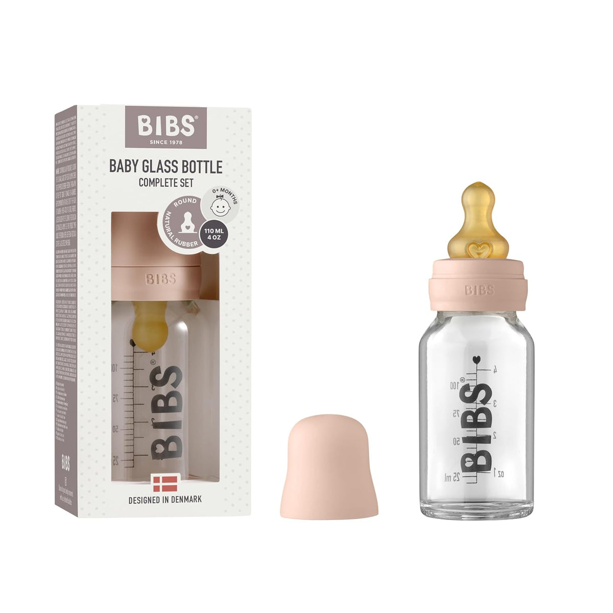BIBS - Juego completo de biberón de vidrio para bebé, 110 ml | Sin...