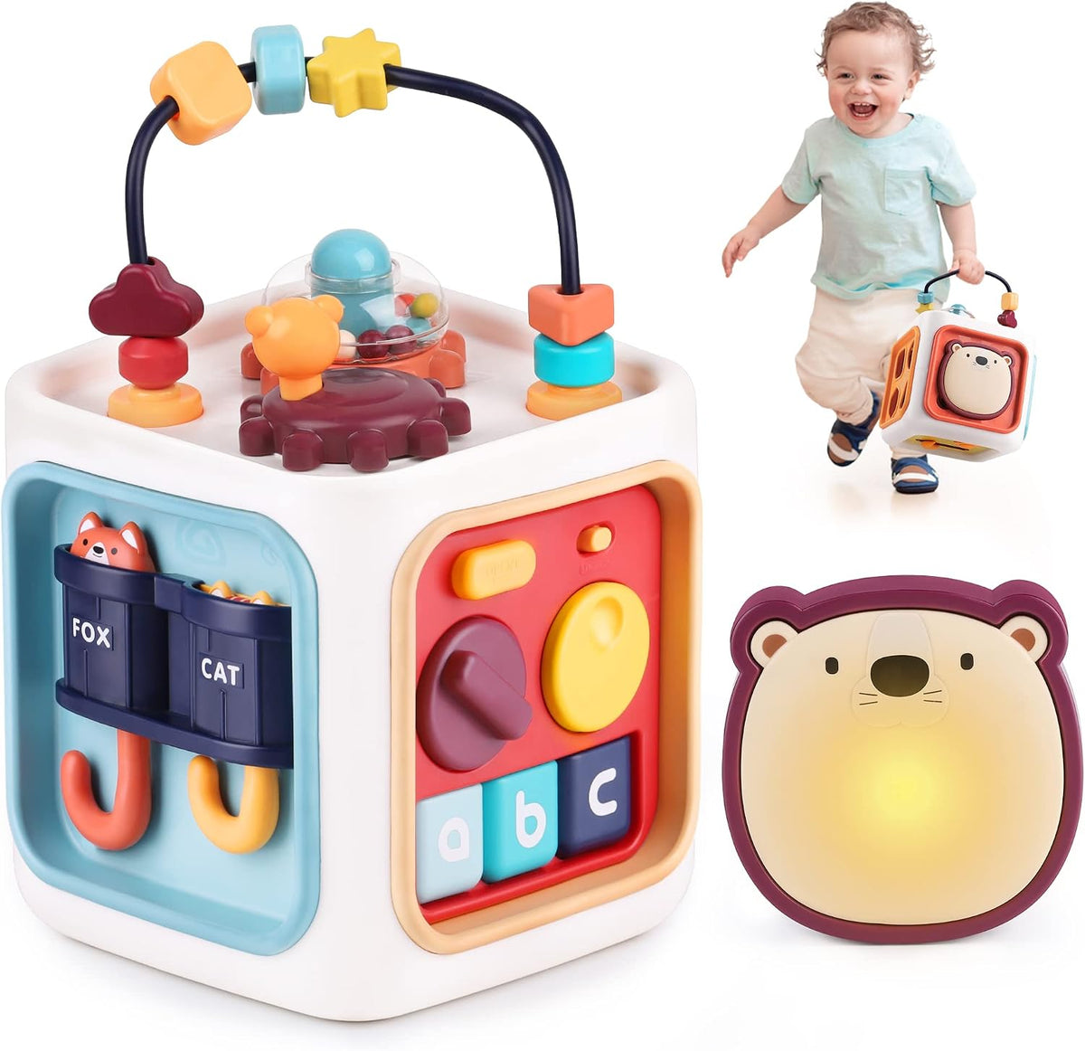iPlay, iLearn Cubo de actividades de aprendizaje para bebés, juguet...