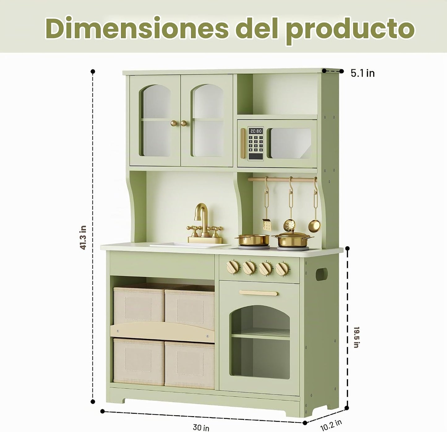 knoworld Juego de cocina para niños, juego de cocina de juguete de...
