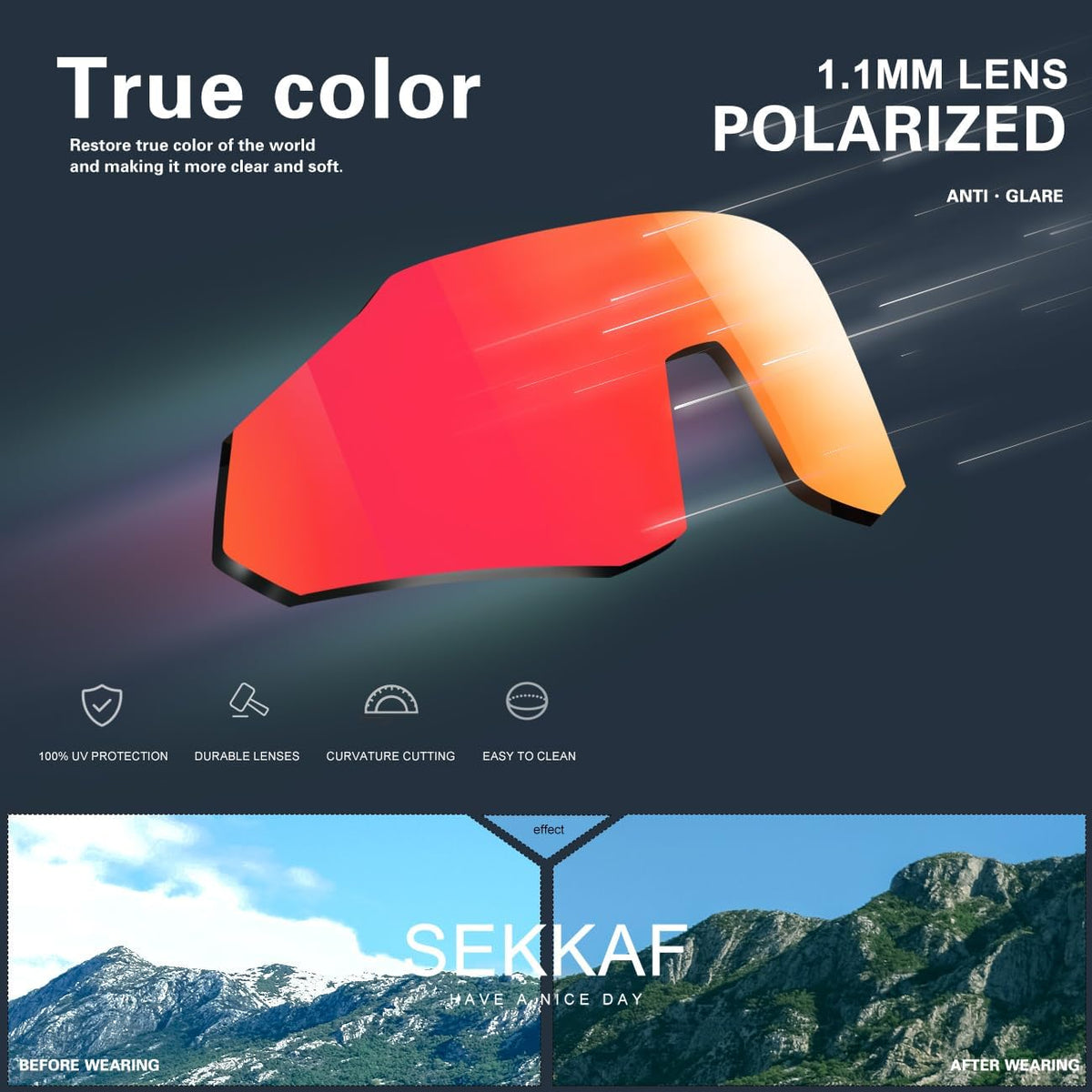 SEKKAF Gafas de sol deportivas polarizadas para hombres y mujeres,...