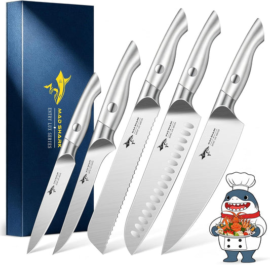 MAD SHARK Juego de cuchillos de cocina, juego de cuchillos de chef...