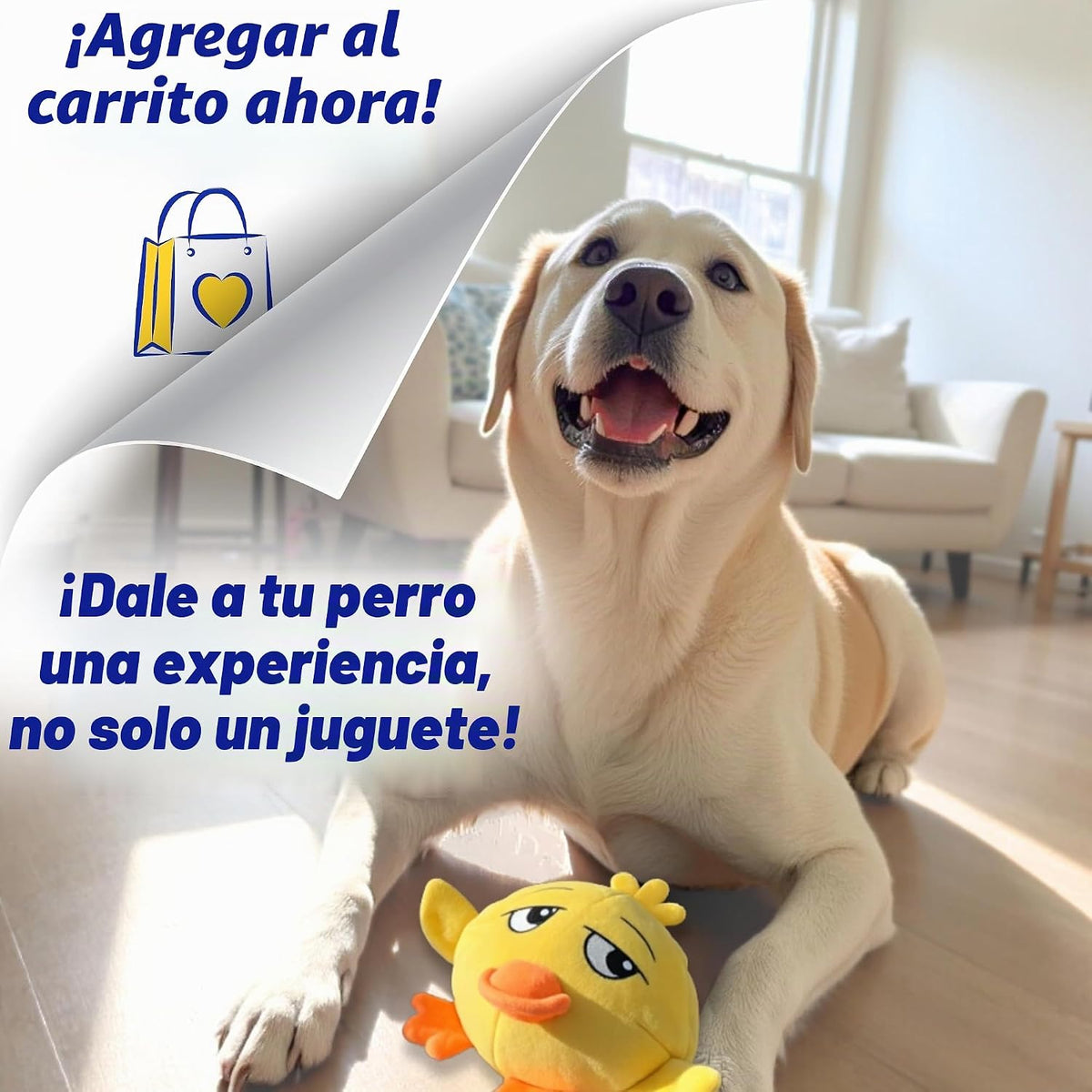 PeppyPawz - Juguete masticable 3 en 1 de pato de peluche para perro...