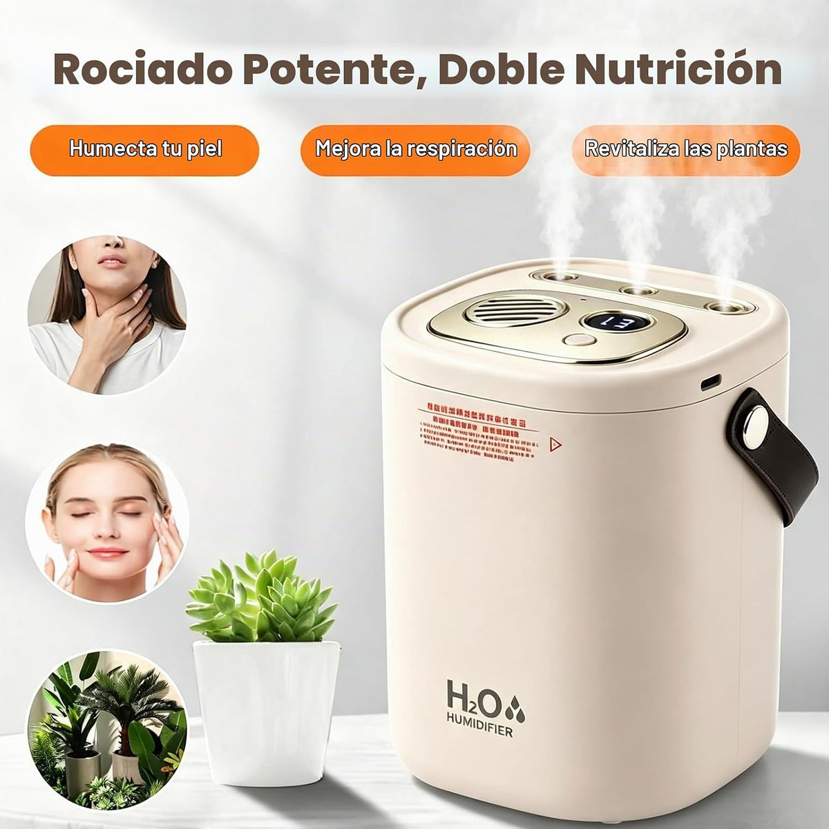 Humidificador portátil para dormitorio, humidificador de niebla frí...