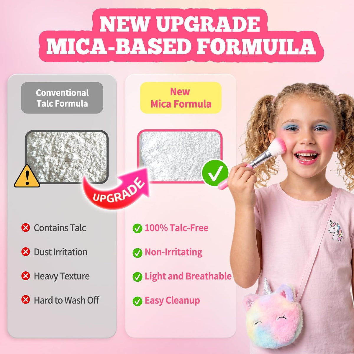 ULOVEME Kit de maquillaje lavable para niñas de 4 a 6 años con mone...