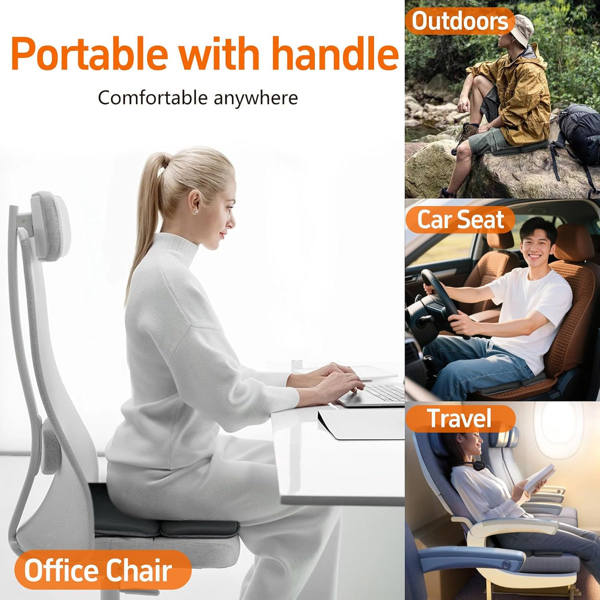 Sojoy iGelComfort Cojín de Asiento de Gel Plegable 3 en 1 con Espum...