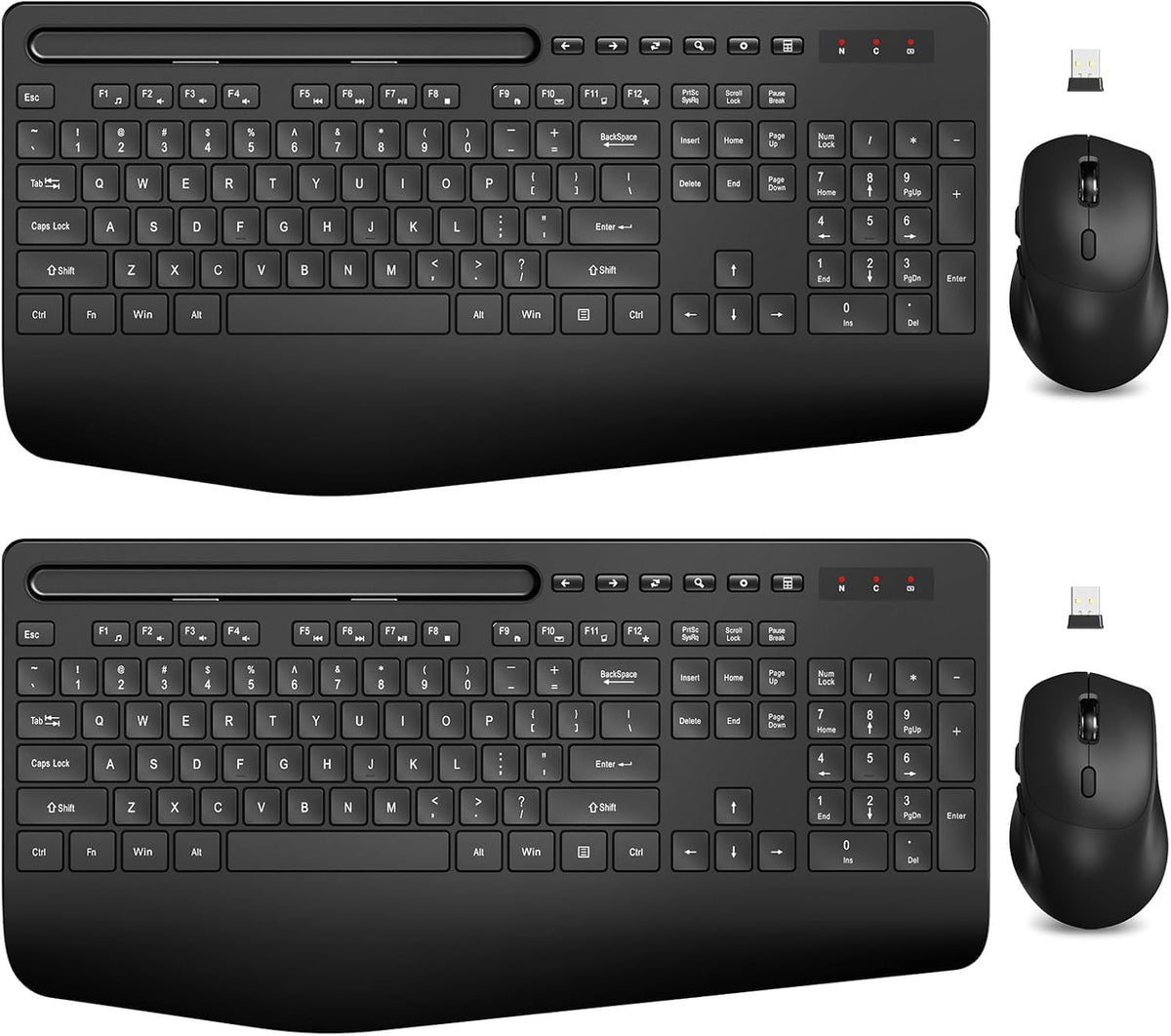 SABLUTE - Combo de teclado y mouse inalámbricos, paquete de 2, repo...