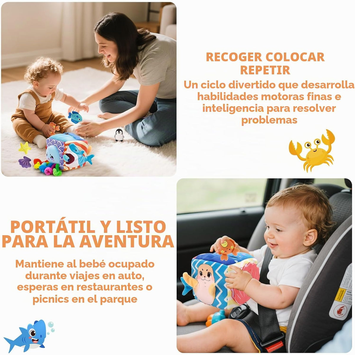 SAIMAND Juguetes para bebés de 6 a 12 meses \u2013 Caja suave miste...