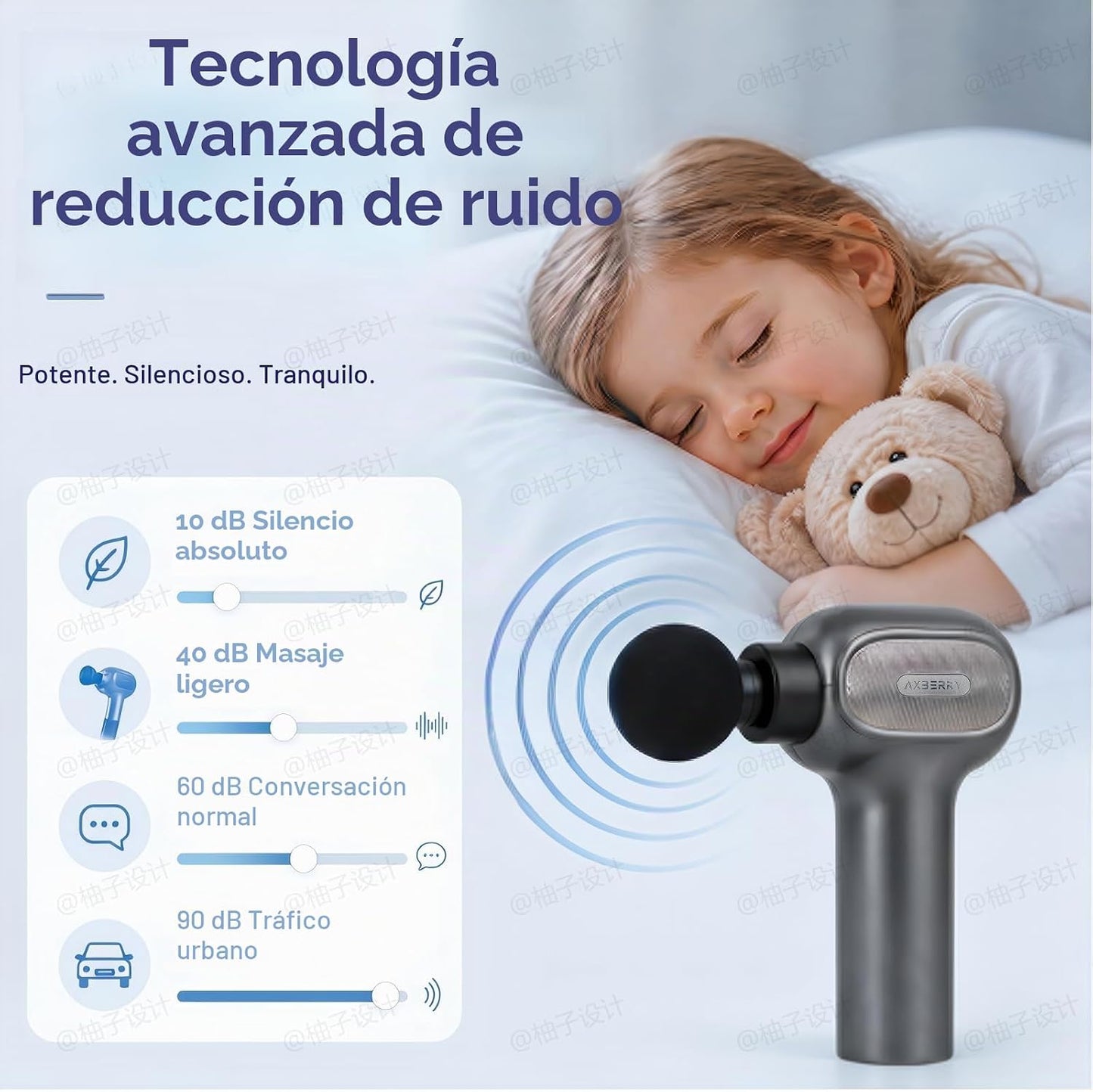 AxBerry Pistola de masaje, masajeador de percusión de tejido profun...