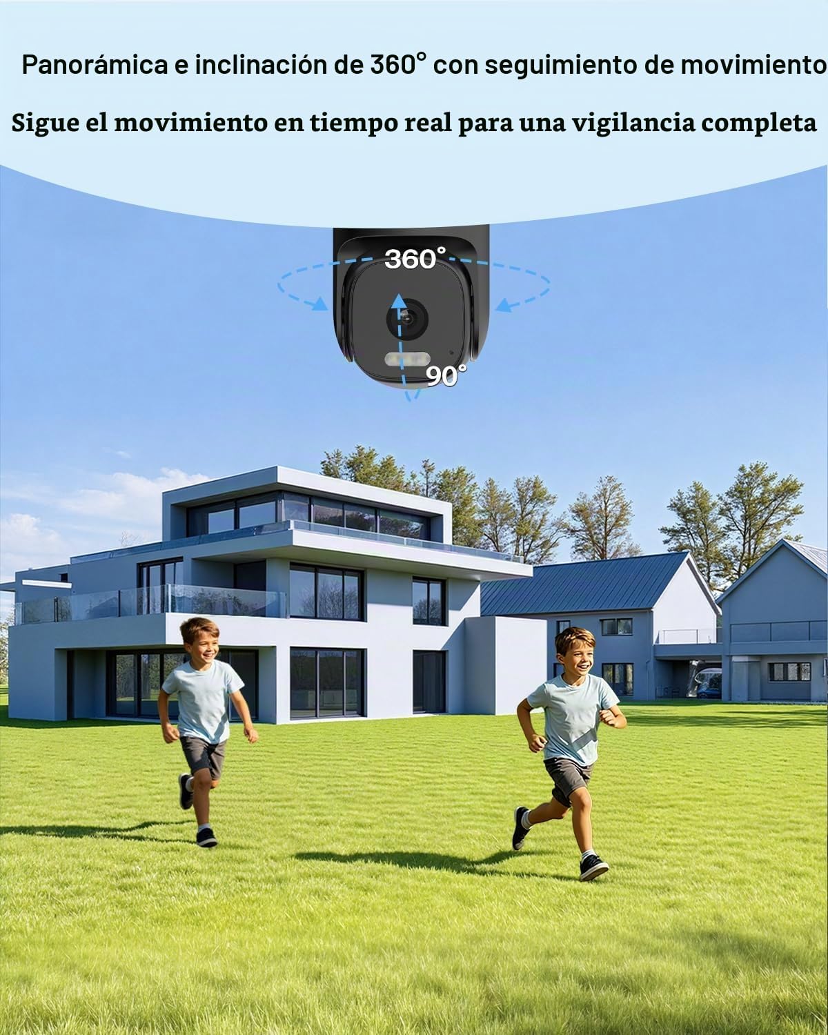 VIMTAG - Cámara de seguridad para exteriores panorámica\/inclinable...