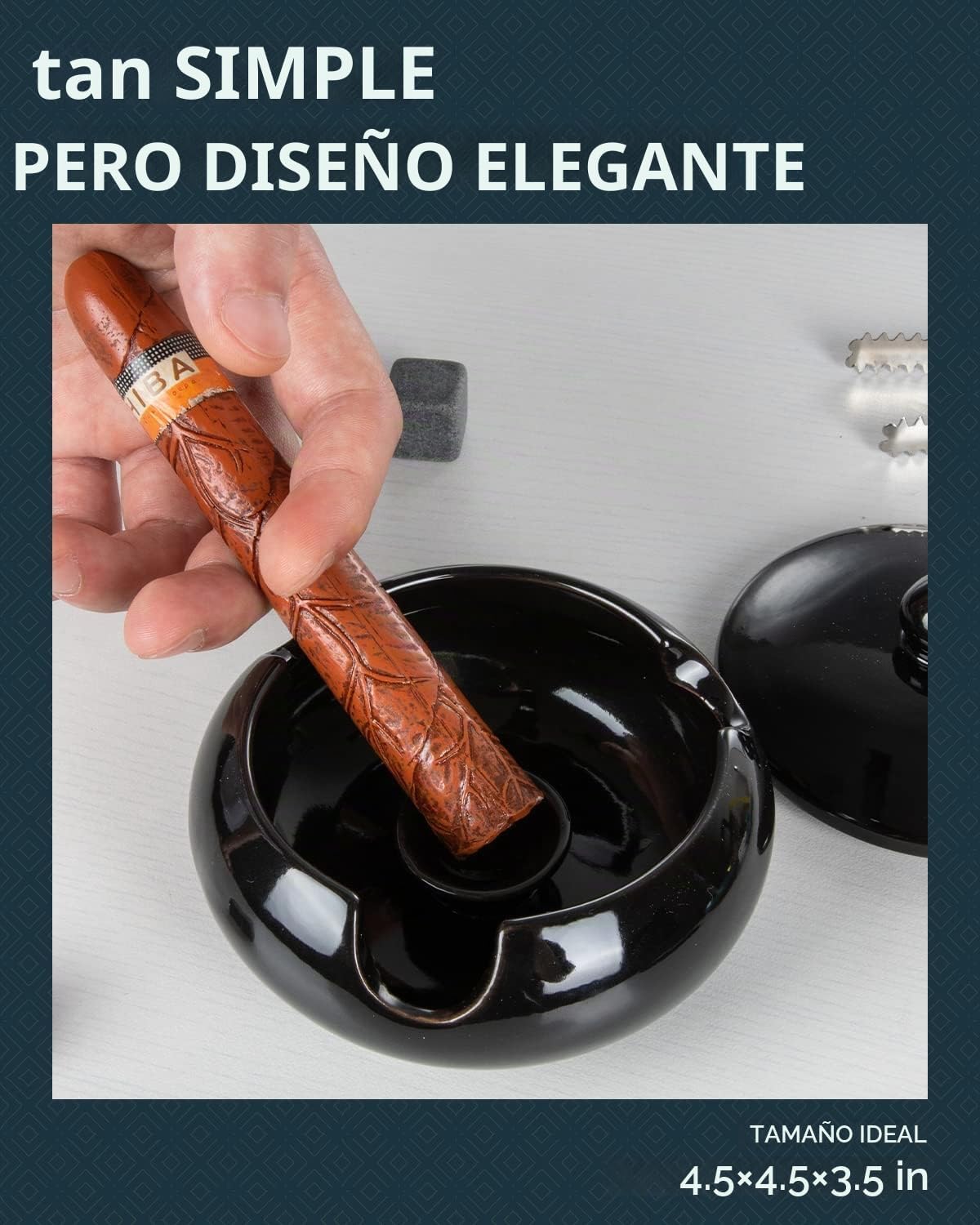 Cenicero de cerámica con tapas, accesorios para puros, ceniceros al...