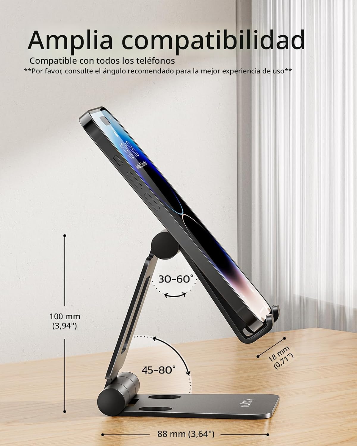 Nulaxy Soporte plegable doble para teléfono celular, totalmente aju...