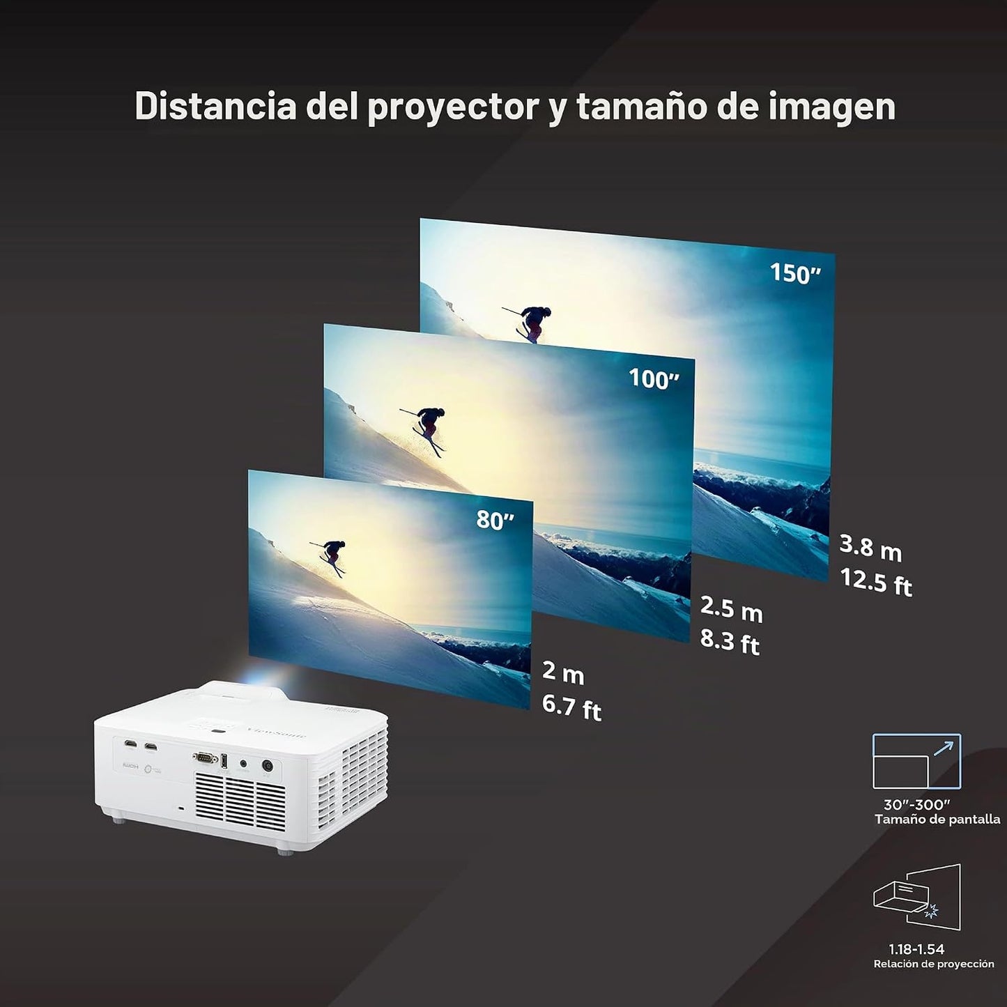 ViewSonic Proyector láser LS740W WXGA, 5500 lúmenes, pantalla ancha...