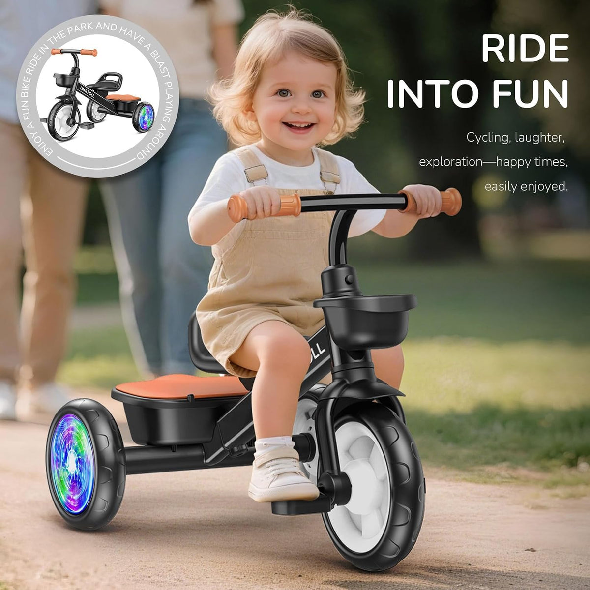 Umatoll - Triciclo para niños pequeños de 2 a 5 años, bicicleta aju...
