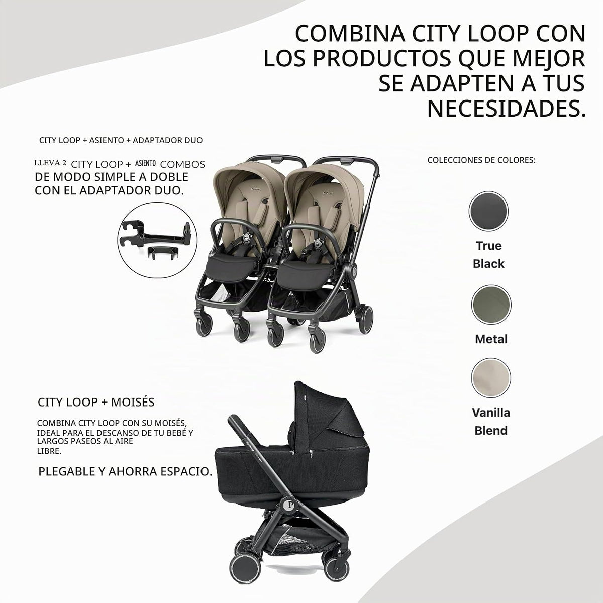 Combo de asiento y marco PEG City Loop - Mezcla de vainilla | Siste...