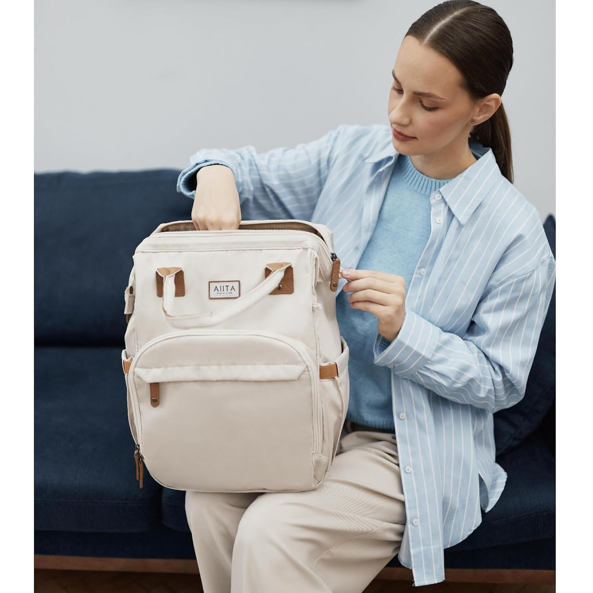 AIITA - Mochila de Pañales con Estación de Cambio, Mochila de Pañal...