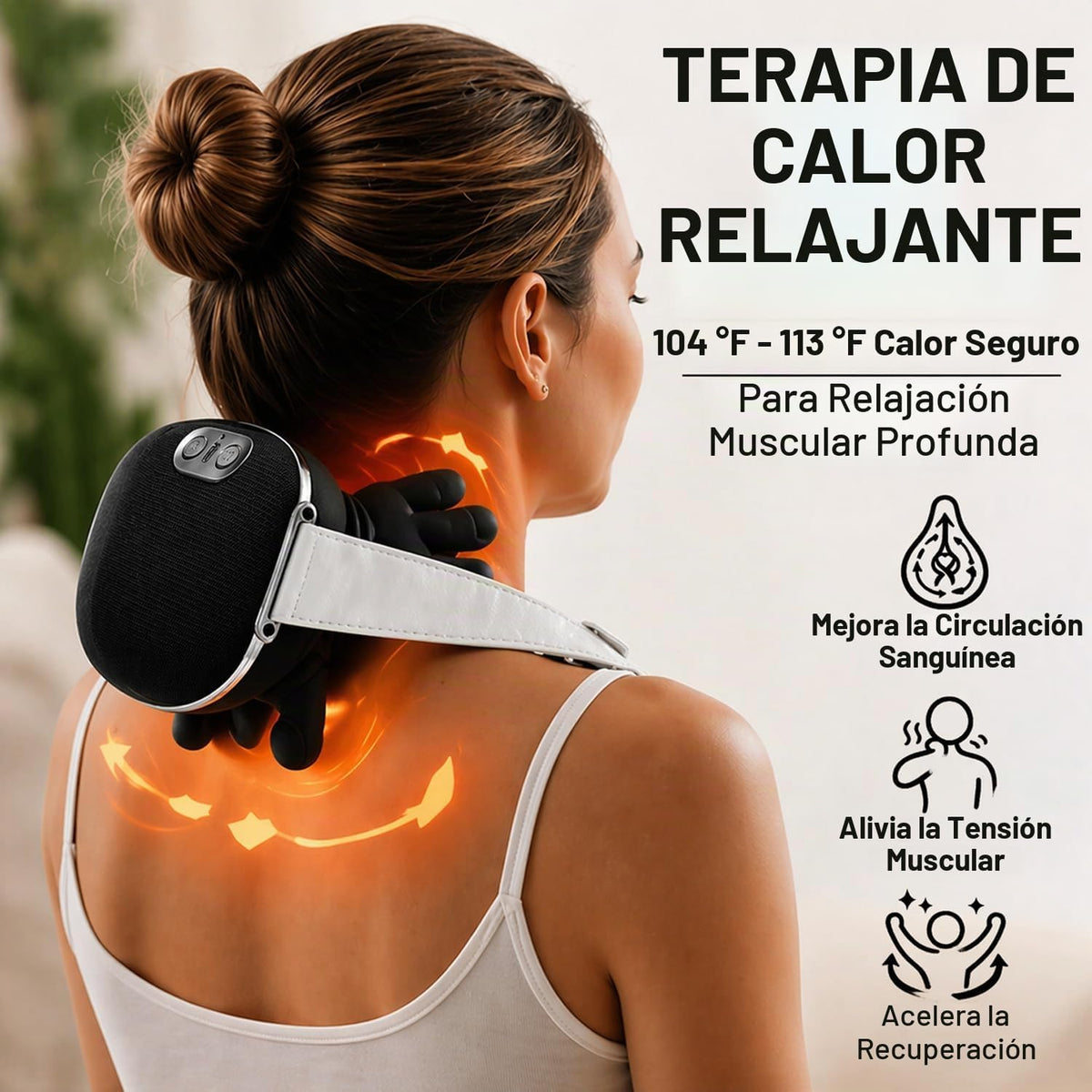 BeFit24 Masajeador de cuello de tejido profundo con calor, 4D mejor...
