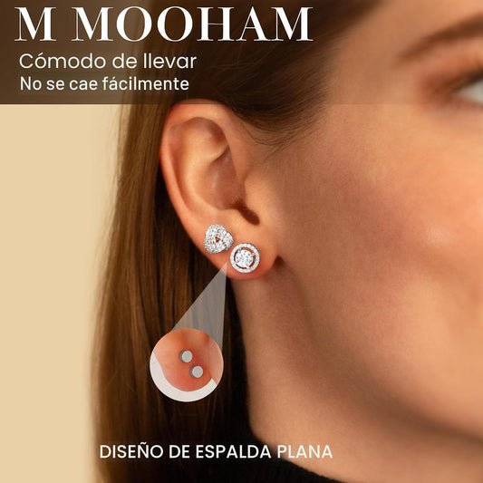 M MOOHAM Juego de aretes hipoalergénicos de plata de ley 925 para m...