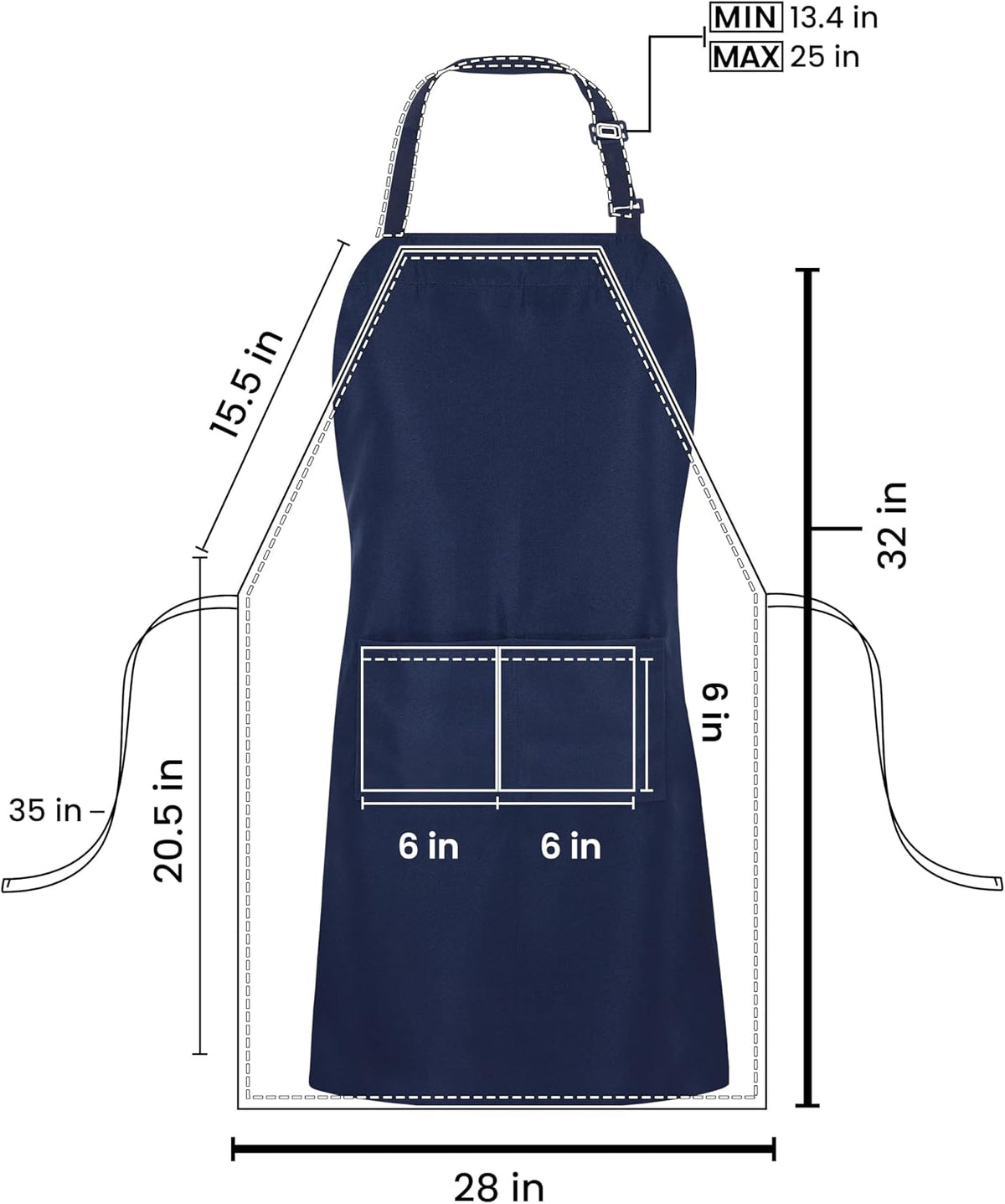 Utopia Kitchen Paquete de 10 delantales ajustables con 2 bolsillos...