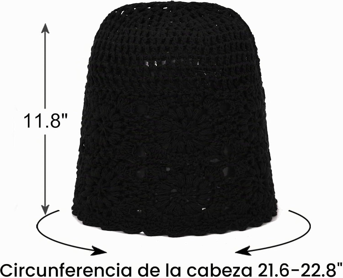 sy soul young Gorro de algodón de ganchillo para mujer, suave y hol...