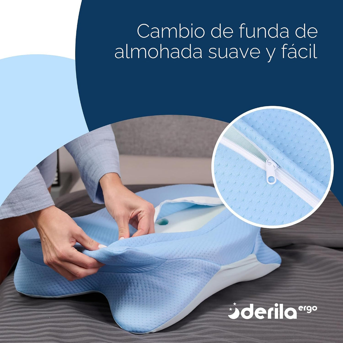 Derila Ergo Funda de Almohada Almohada Cervical de Cuello para Dorm...