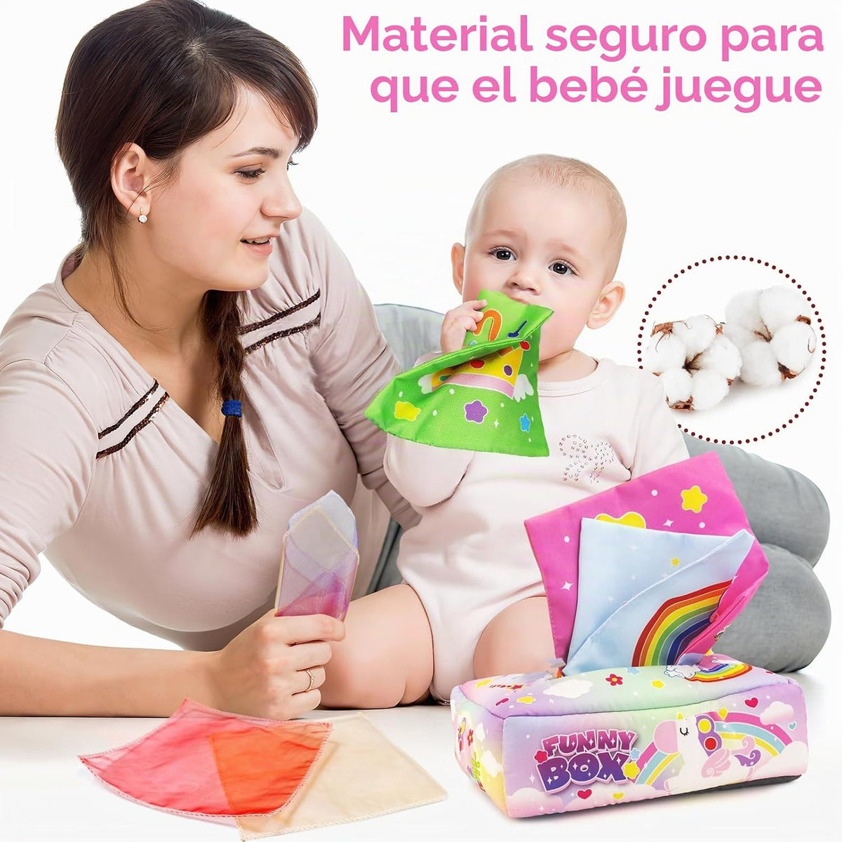 seveclotree - Caja de pañuelos para bebé, juguetes para bebés de 12...