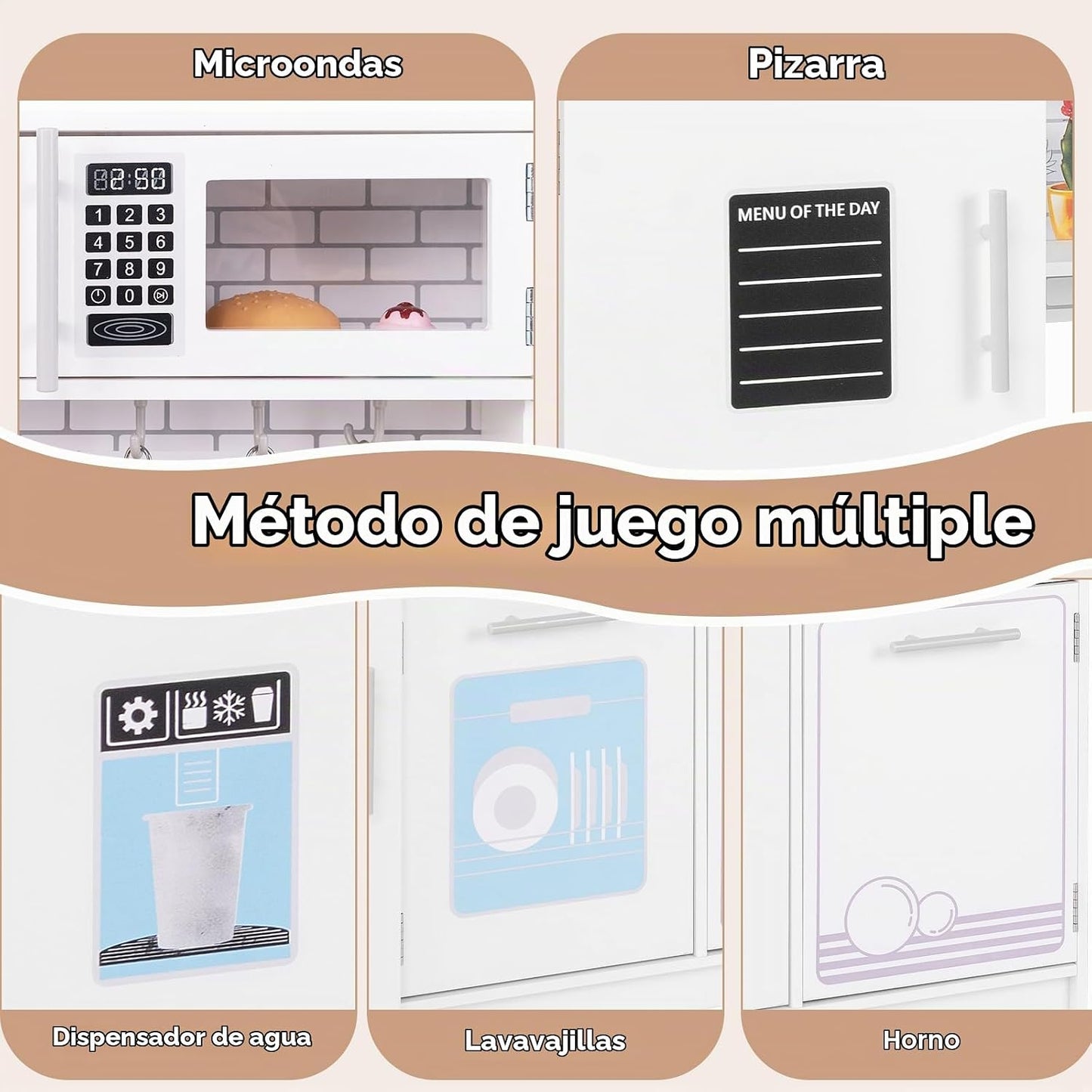 Costzon Juego de cocina para niños, juego de cocina de juguete de m...