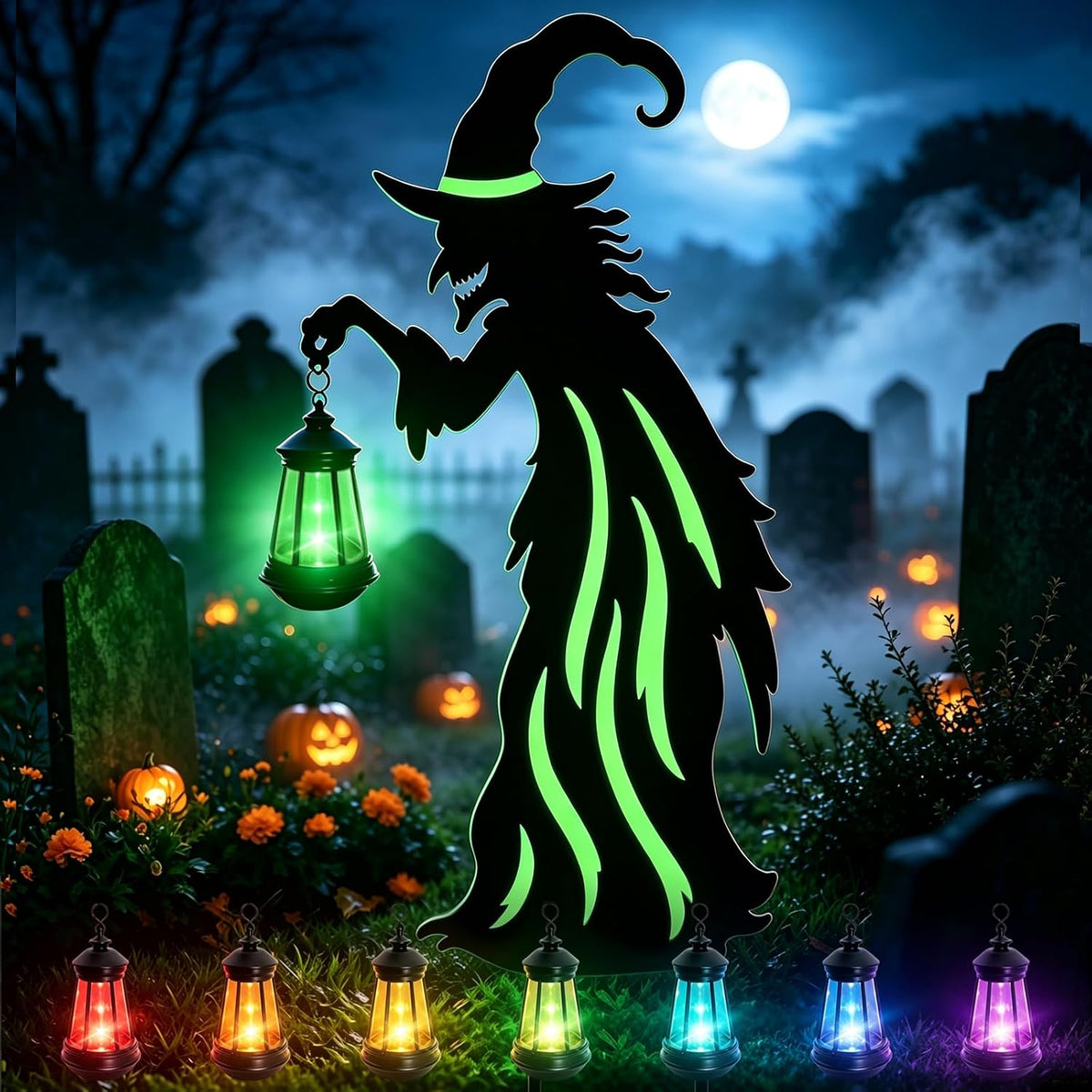 Decoraciones de Halloween para exteriores, decoración de bruja con...