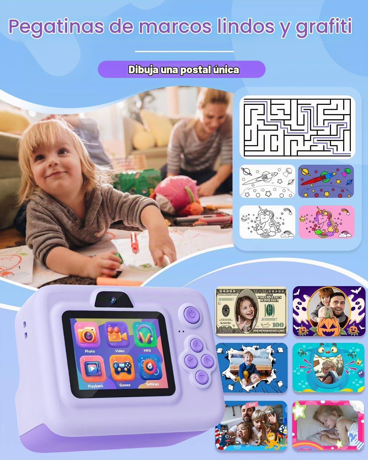 Cámara de impresión instantánea para niños, cámara instantánea para...
