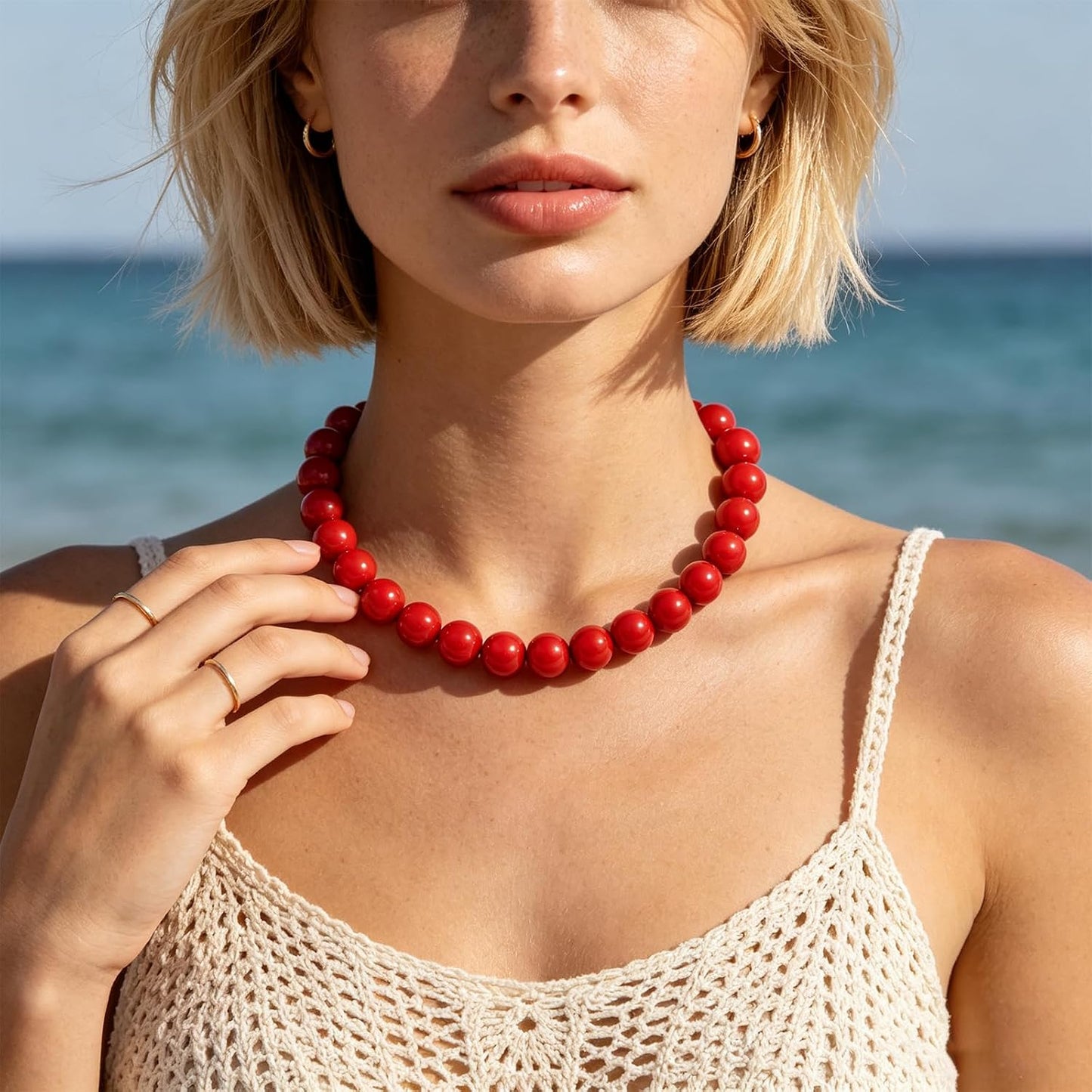 Lsljilidzsw Collar de cuentas gruesas para mujer, 0.631 pulgadas, c...