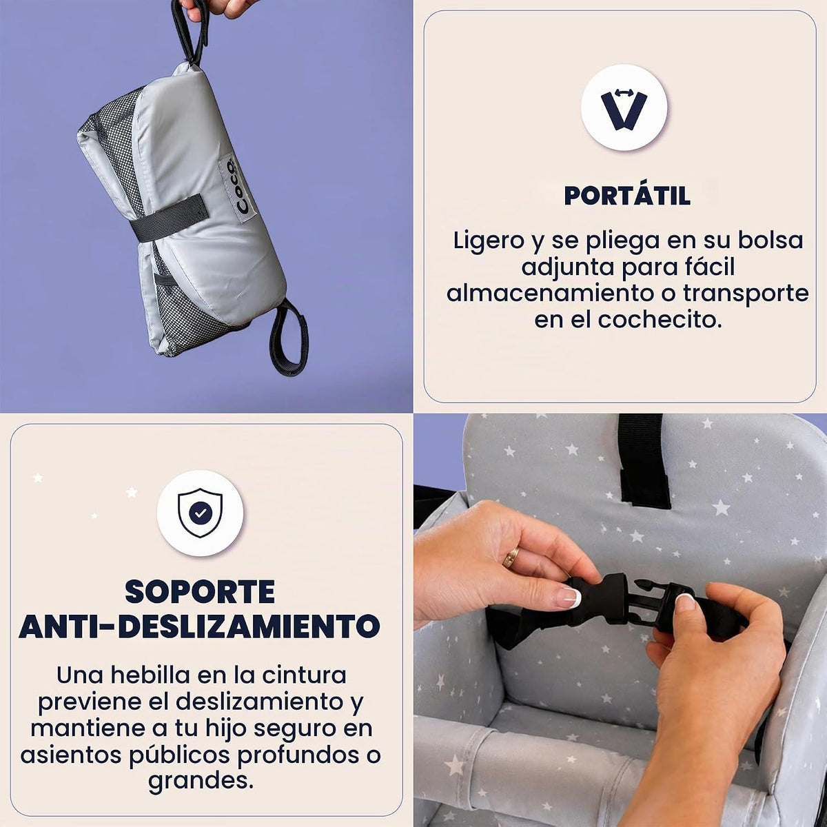 Coco Seat Inserto para silla alta y asiento de carrito de compras p...